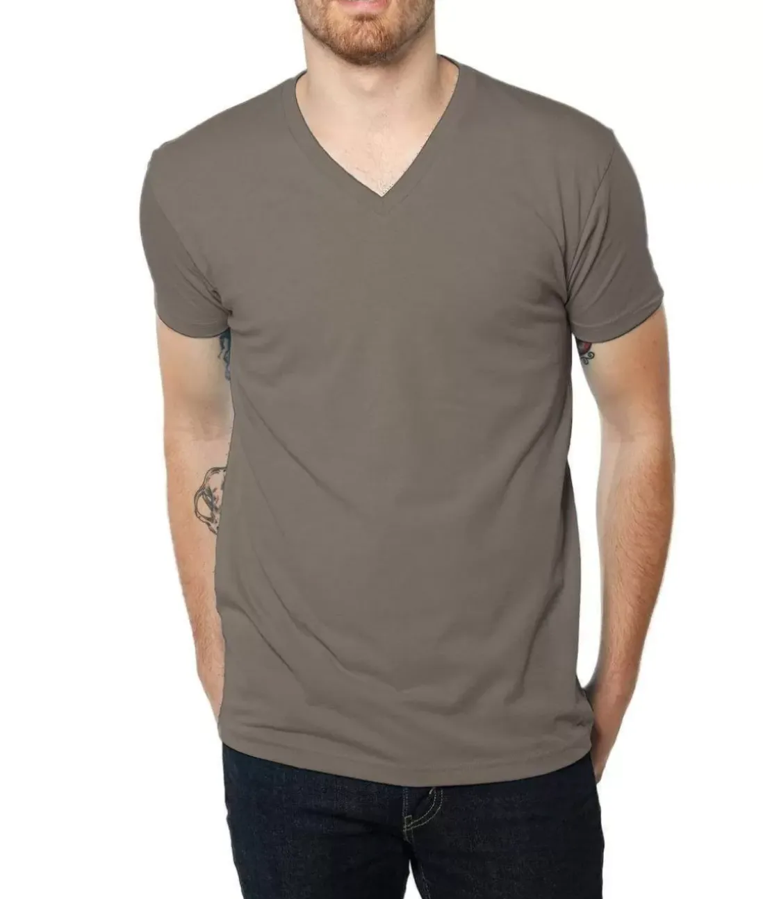 Men Nayked Apparel T-Shirts>Men'S Ridiculously Soft Midweight V-Neck