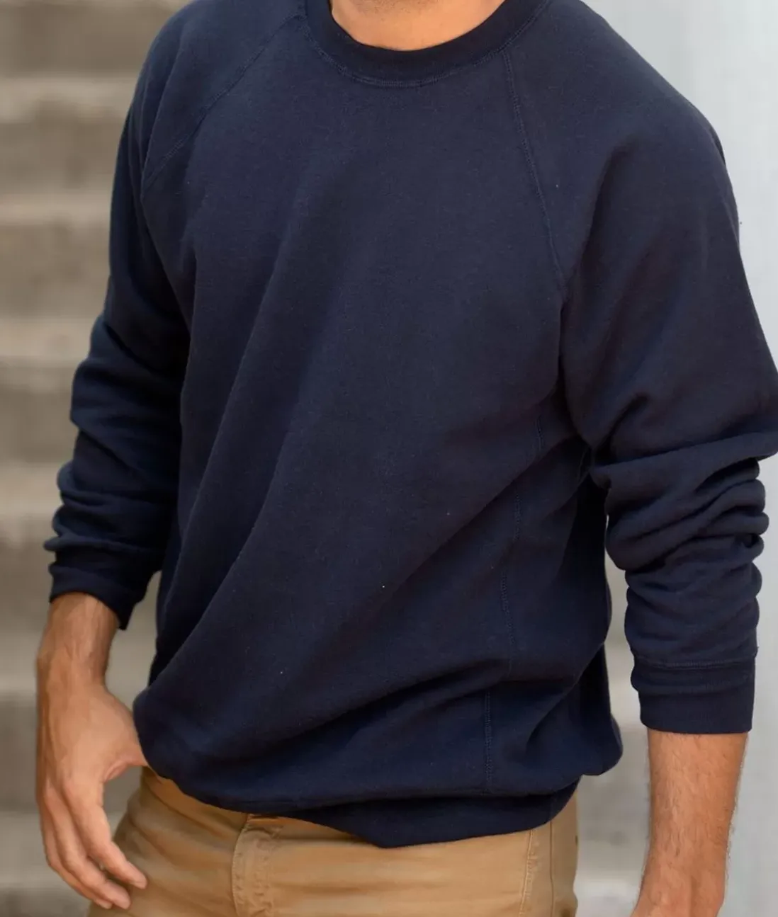 Men Nayked Apparel Shirts>Men'S Ridiculously Soft Midweight Raglan Pullover