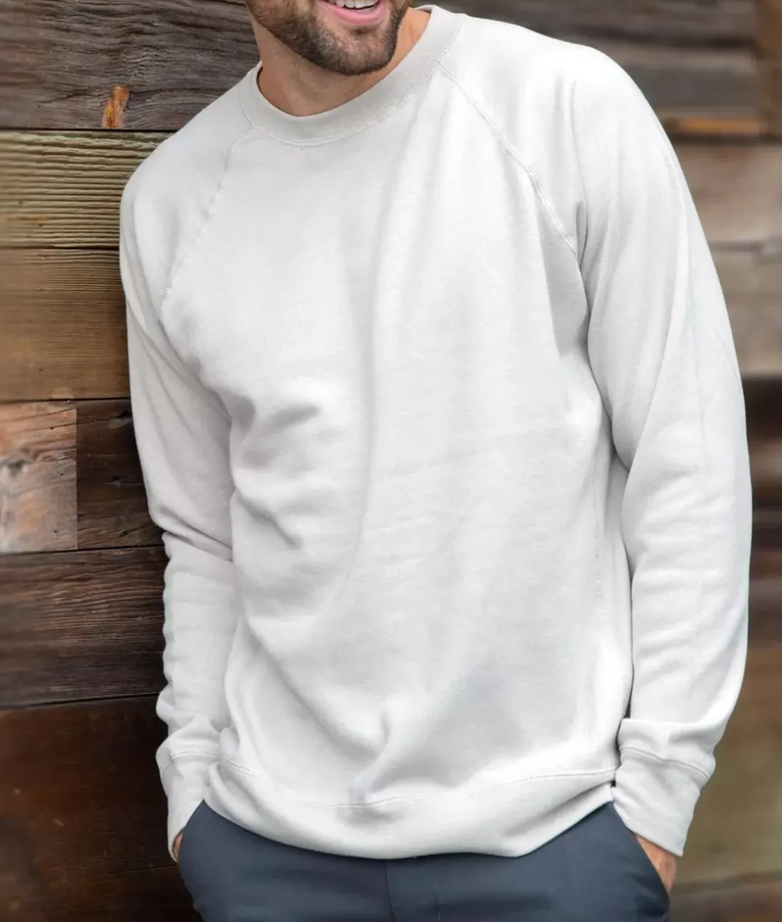 Men Nayked Apparel Hoodies & Sweatshirts>Men'S Ridiculously Soft Midweight Raglan Pullover