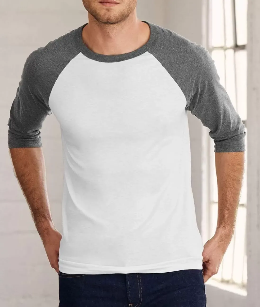 Men Nayked Apparel Shirts>Men'S Ridiculously Soft Midweight Baseball Shirt