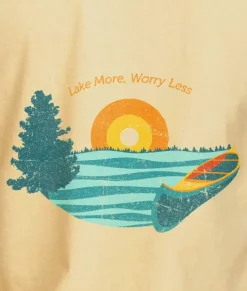 Men Nayked Apparel T-Shirts>Men'S Ridiculously Soft Midweight Graphic Tee | Lake More Worry Less