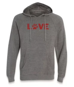 Men Nayked Apparel Shirts>Men'S Ridiculously Soft Midweight Raglan Hooded Valentine'S Day Graphic Sweatshirt | Love My Pet