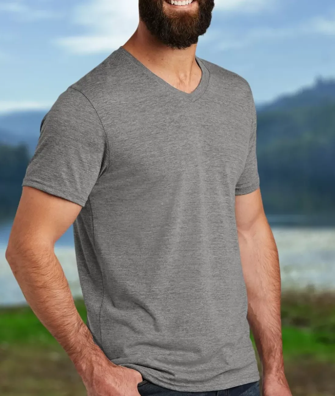 Men Nayked Apparel Shirts>Men'S Ridiculously Soft Recycled Lightweight V-Neck T-Shirt