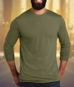 Men Nayked Apparel T-Shirts>Men'S Ridiculously Soft Recycled Lightweight Long Sleeve T-Shirt