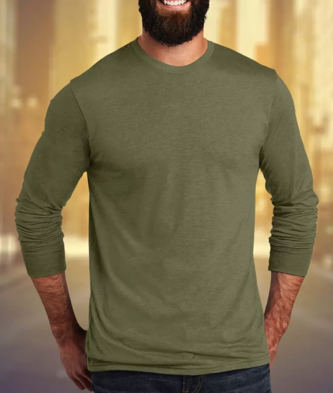 Men Nayked Apparel T-Shirts>Men'S Ridiculously Soft Recycled Lightweight Long Sleeve T-Shirt