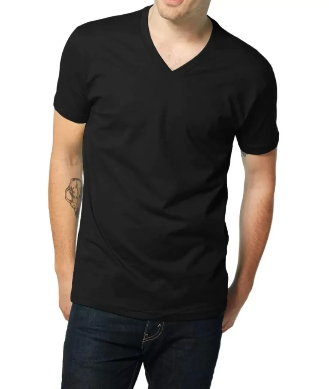 Men Nayked Apparel Shirts>Men'S Ridiculously Soft Short Sleeve V-Neck 100% Cotton Shirt