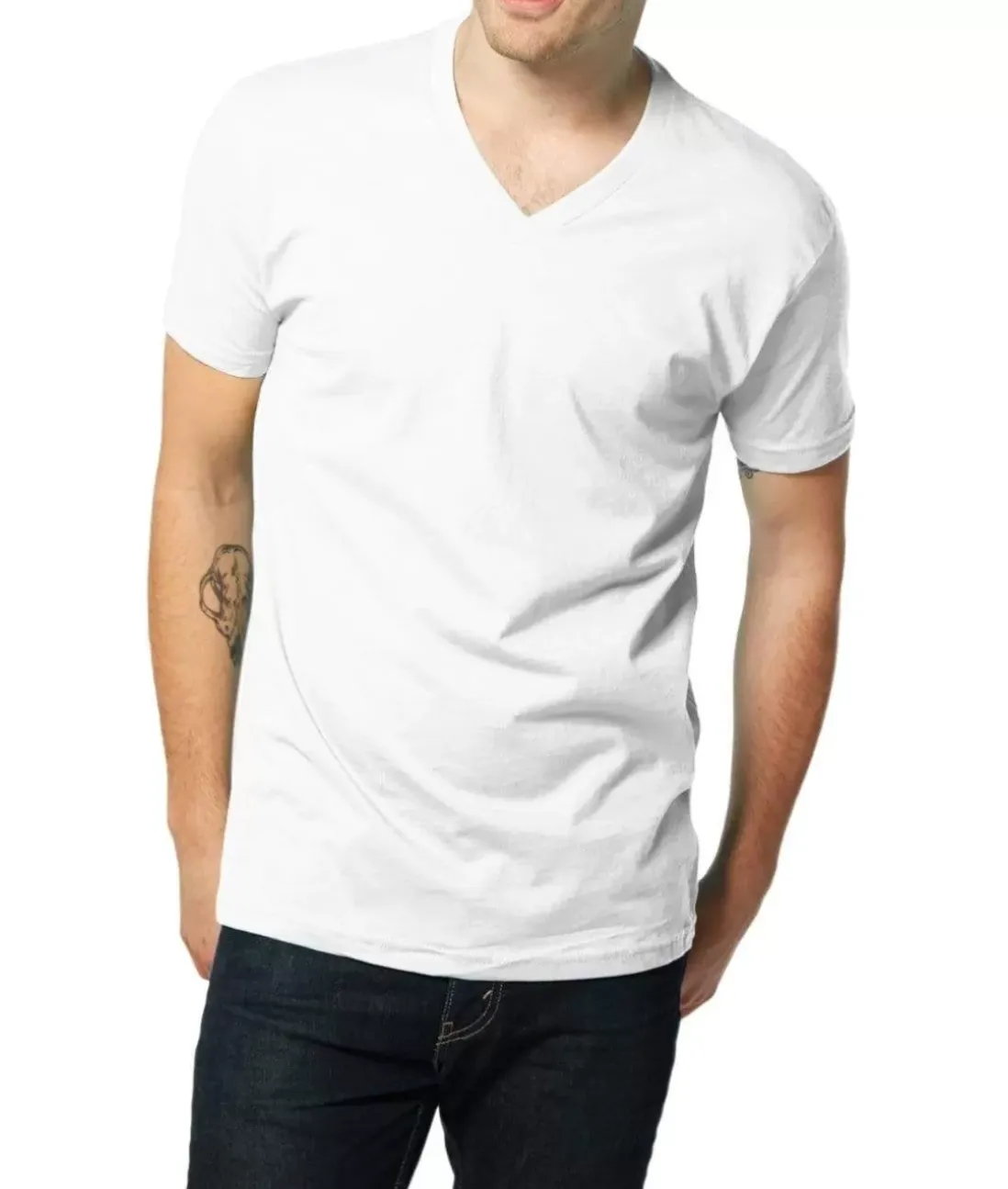 Men Nayked Apparel Shirts>Men'S Ridiculously Soft Short Sleeve V-Neck 100% Cotton Shirt
