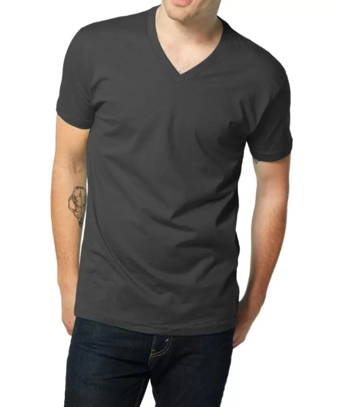 Men Nayked Apparel T-Shirts>Men'S Ridiculously Soft Short Sleeve V-Neck 100% Cotton Shirt