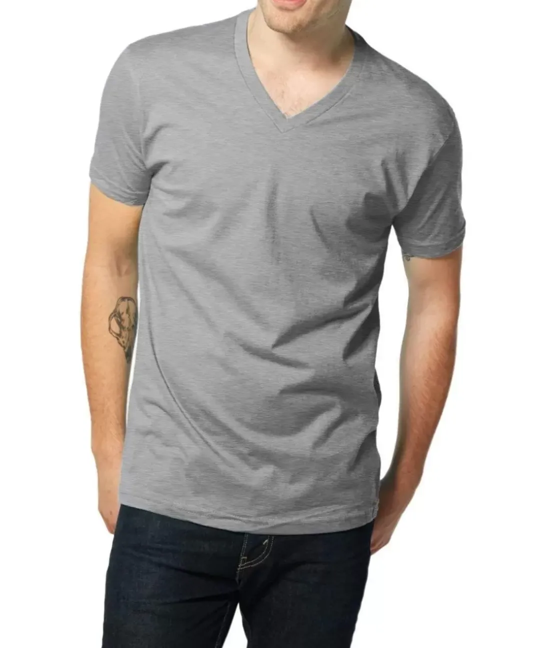Men Nayked Apparel T-Shirts>Men'S Ridiculously Soft Short Sleeve V-Neck 100% Cotton Shirt