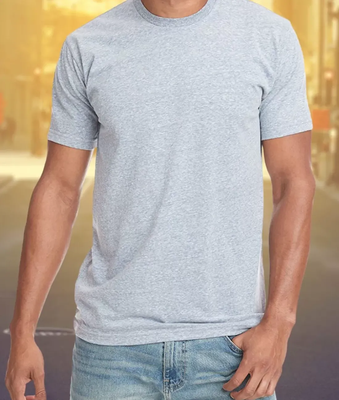 Men Nayked Apparel T-Shirts>Men'S Ridiculously Soft Sueded Snow Heathered T-Shirt
