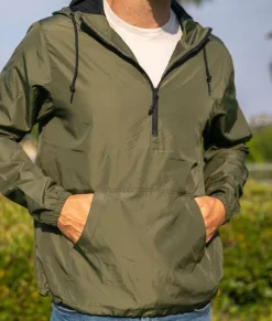 Men Nayked Apparel Outerwear>Men'S Soft Lightweight Half-Zip Pullover Windbreaker Anorak