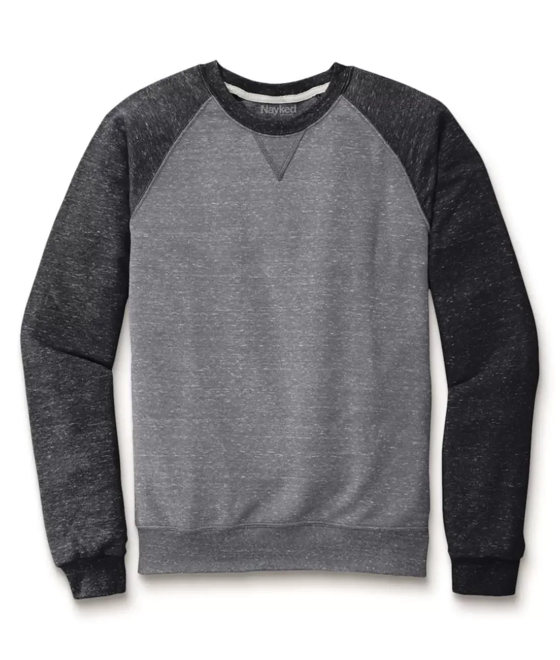 Men Nayked Apparel Hoodies & Sweatshirts>Men'S Soft Snow Heather French Terry Raglan Pullover Sweatshirt