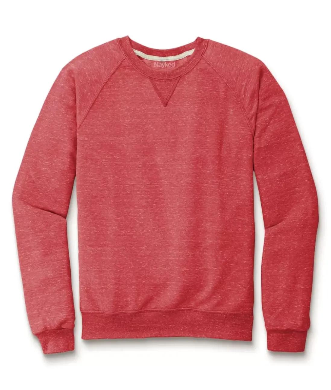Men Nayked Apparel Hoodies & Sweatshirts>Men'S Soft Snow Heather French Terry Raglan Pullover Sweatshirt