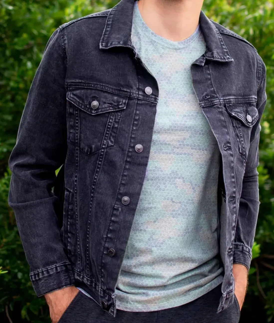 Men Nayked Apparel Outerwear>Men'S Soft Vintage Denim Jacket