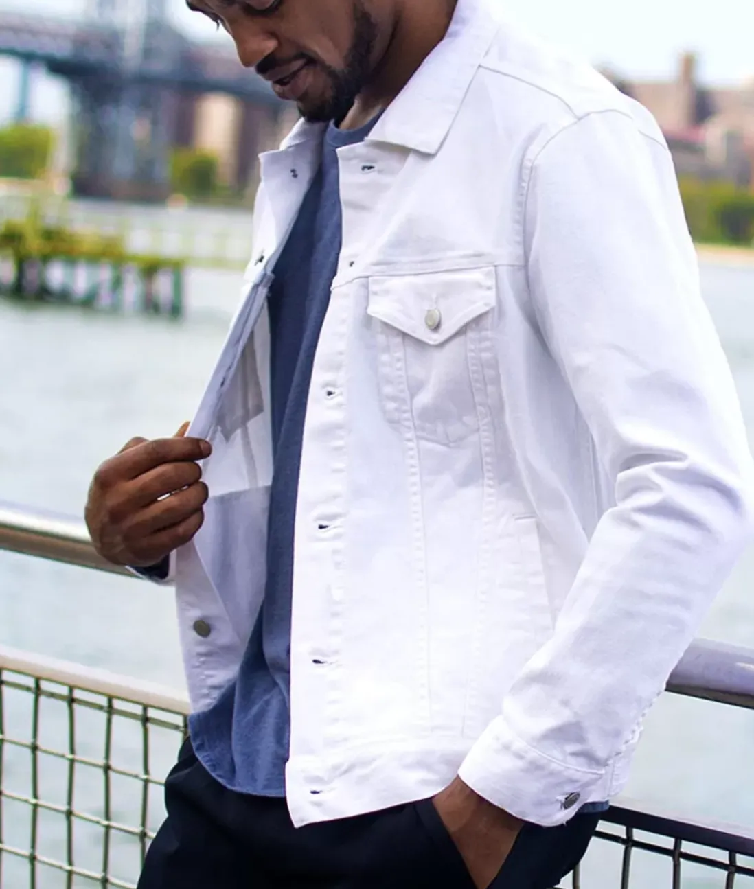 Men Nayked Apparel Outerwear>Men'S Soft Vintage Denim Jacket