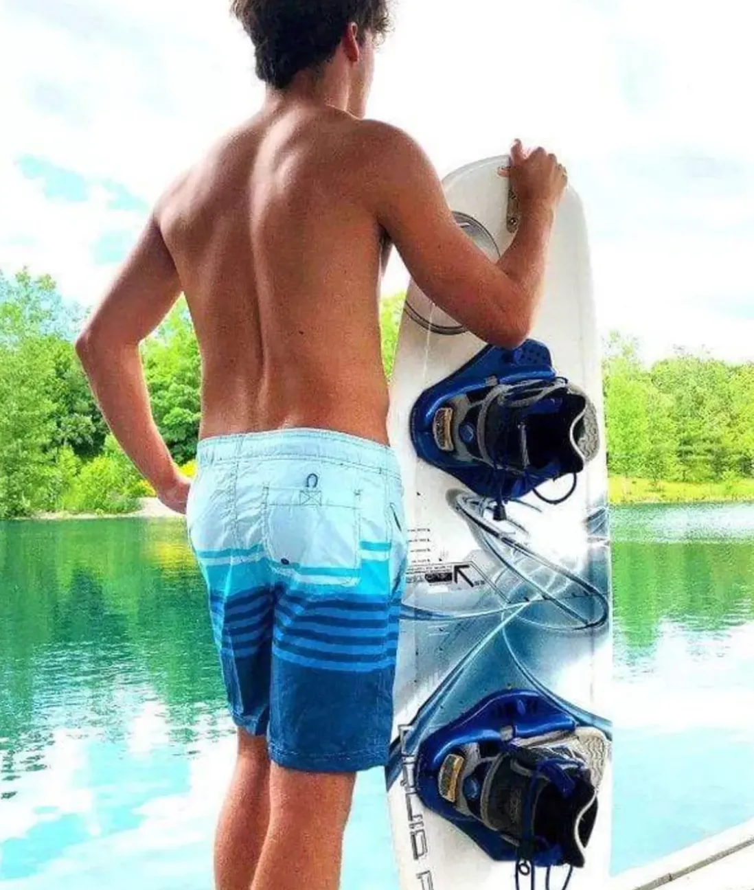 Men Nayked Apparel Swim>Men'S Stripe Volley Swim Short/Discontinued