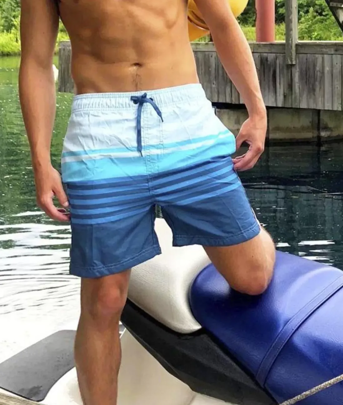 Men Nayked Apparel Swim>Men'S Stripe Volley Swim Short/Discontinued