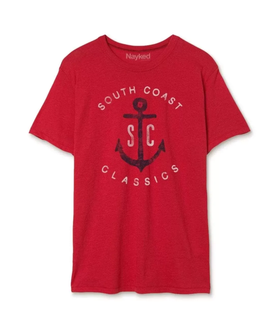 Men Nayked Apparel T-Shirts>Men'S Vintage Soft Cotton Poly Graphic T-Shirt | Sc Anchor