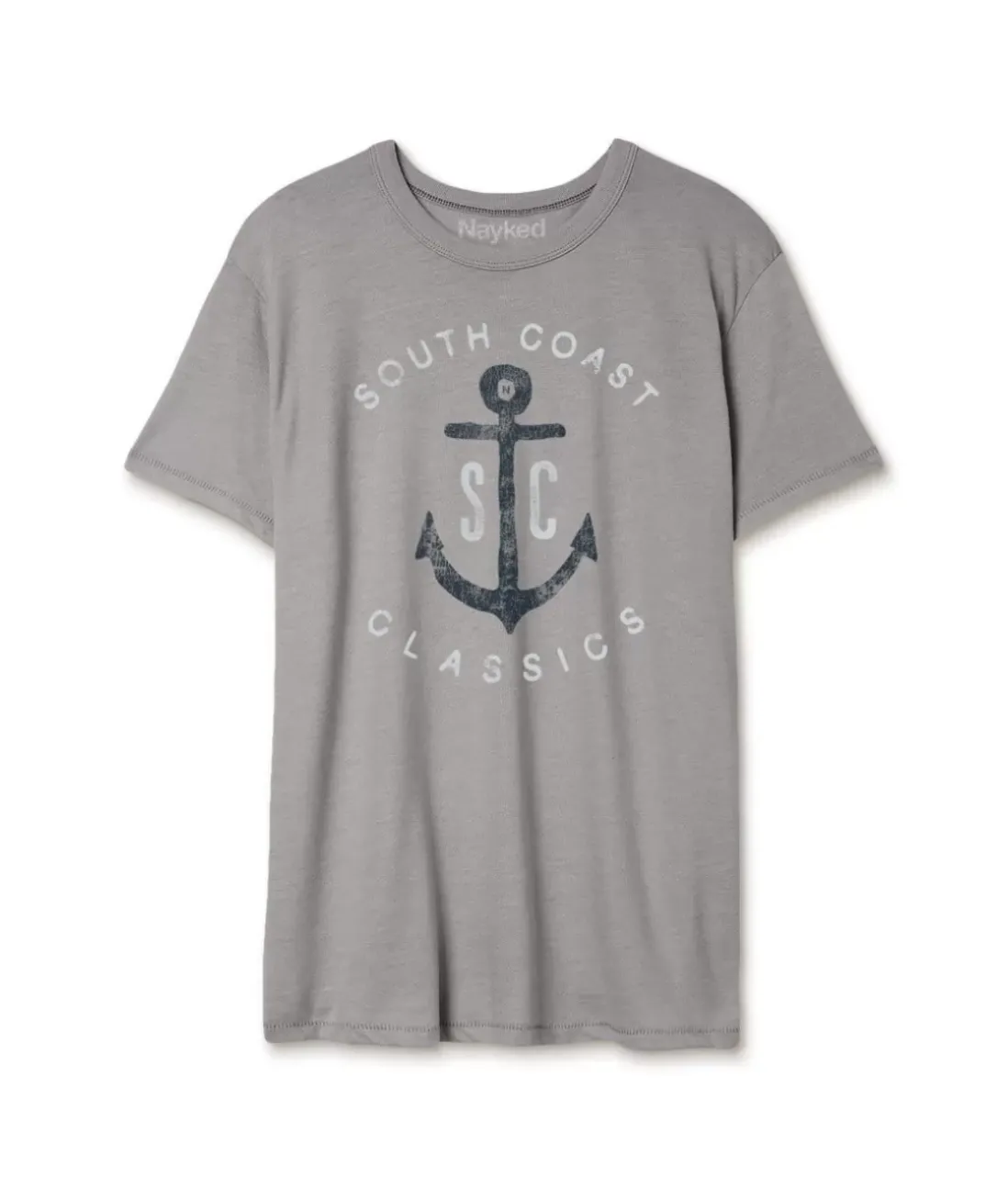 Men Nayked Apparel T-Shirts>Men'S Vintage Soft Cotton Poly Graphic T-Shirt | Sc Anchor