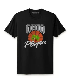 Women Nayked Apparel Tops>Ridiculously Soft Cotton Graphic Tee | Ohio Players (Buckeye Leaf)