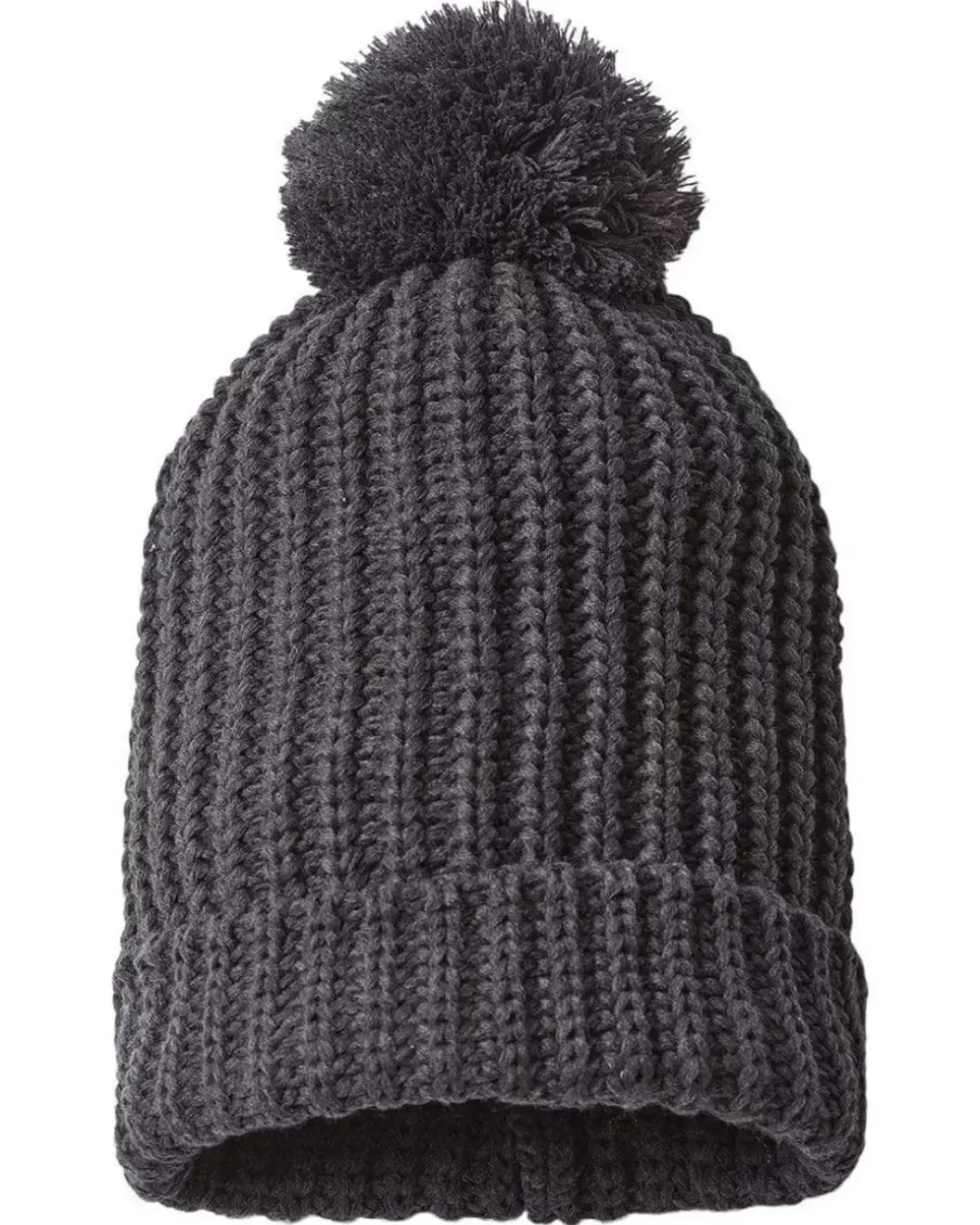 Men Nayked Apparel Accessories>Soft Chunky Knit Two-Tone Hat With Pom Pom And Solid Color Beanie With Pom Pom And Cuff