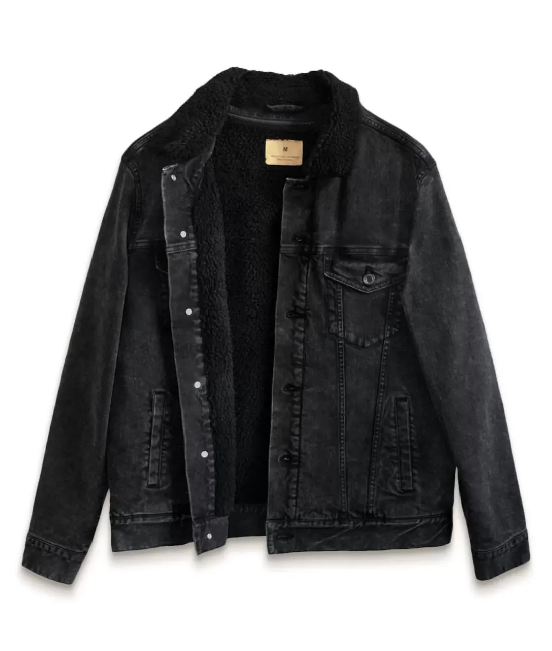 Women Nayked Apparel Outerwear>Unisex Soft Sherpa Lined Vintage Denim Jacket