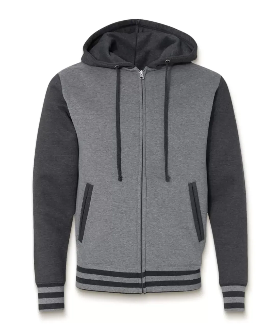 Women Nayked Apparel Outerwear>Varsity Full-Zip Hooded Fleece Jacket
