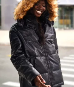 Men Nayked Apparel Shirts>Vegan Leather Recycled Puffer Jacket