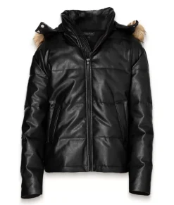 Men Nayked Apparel Shirts>Vegan Leather Recycled Puffer Jacket