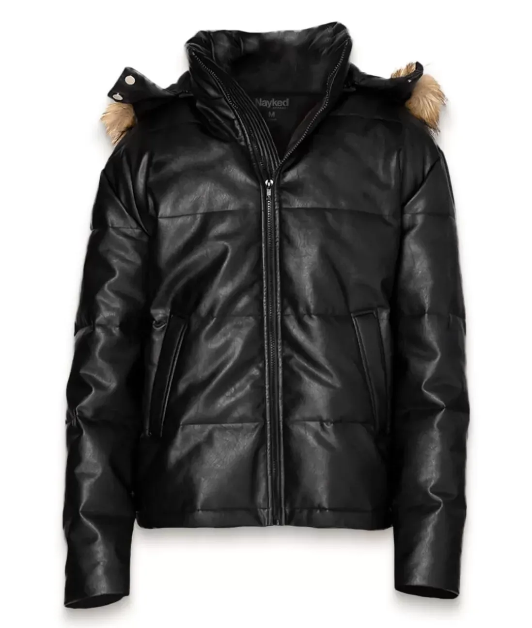 Men Nayked Apparel Shirts>Vegan Leather Recycled Puffer Jacket