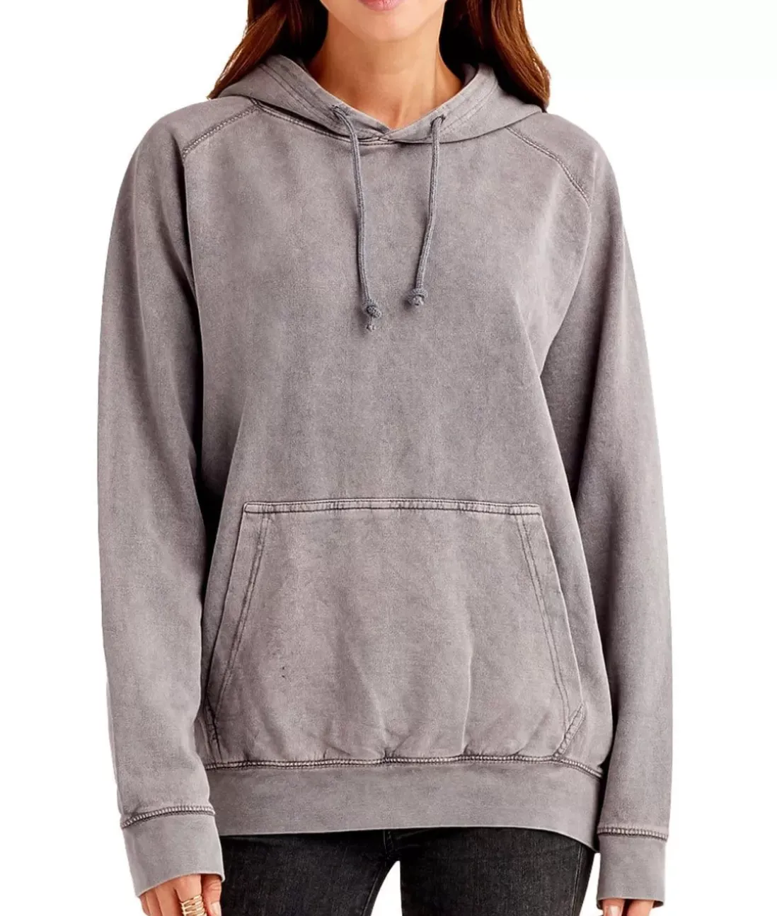 Women Nayked Apparel Tops>Women'S Oversized Vintage Fleece Raglan Hoodie