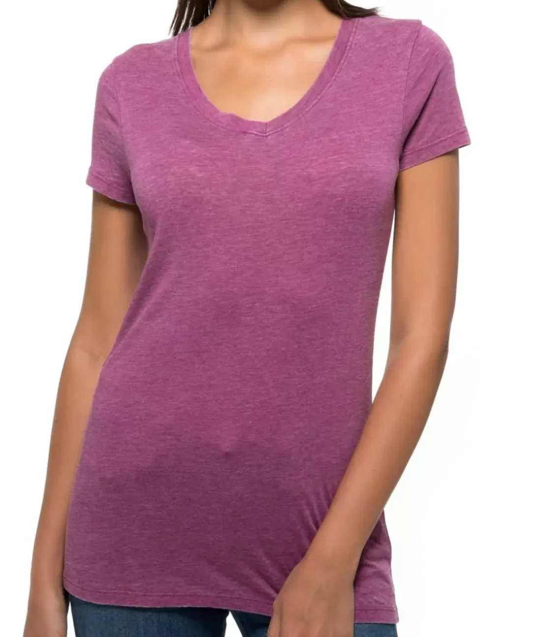 Women Nayked Apparel T-Shirts>Women'S Ridiculously Soft Vintage Wash V-Neck Short Sleeve T-Shirt