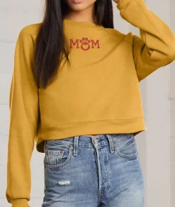 Women Nayked Apparel Hoodies & Sweatshirts>Women'S Ridiculously Soft Mid-Length Raglan Graphic Pullover | Mom Paw Print