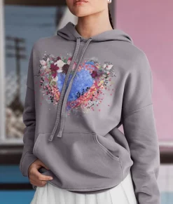 Women Nayked Apparel Hoodies & Sweatshirts>Women'S Ridiculously Soft Oversized Graphic Fleece Hoodie | Heart Art