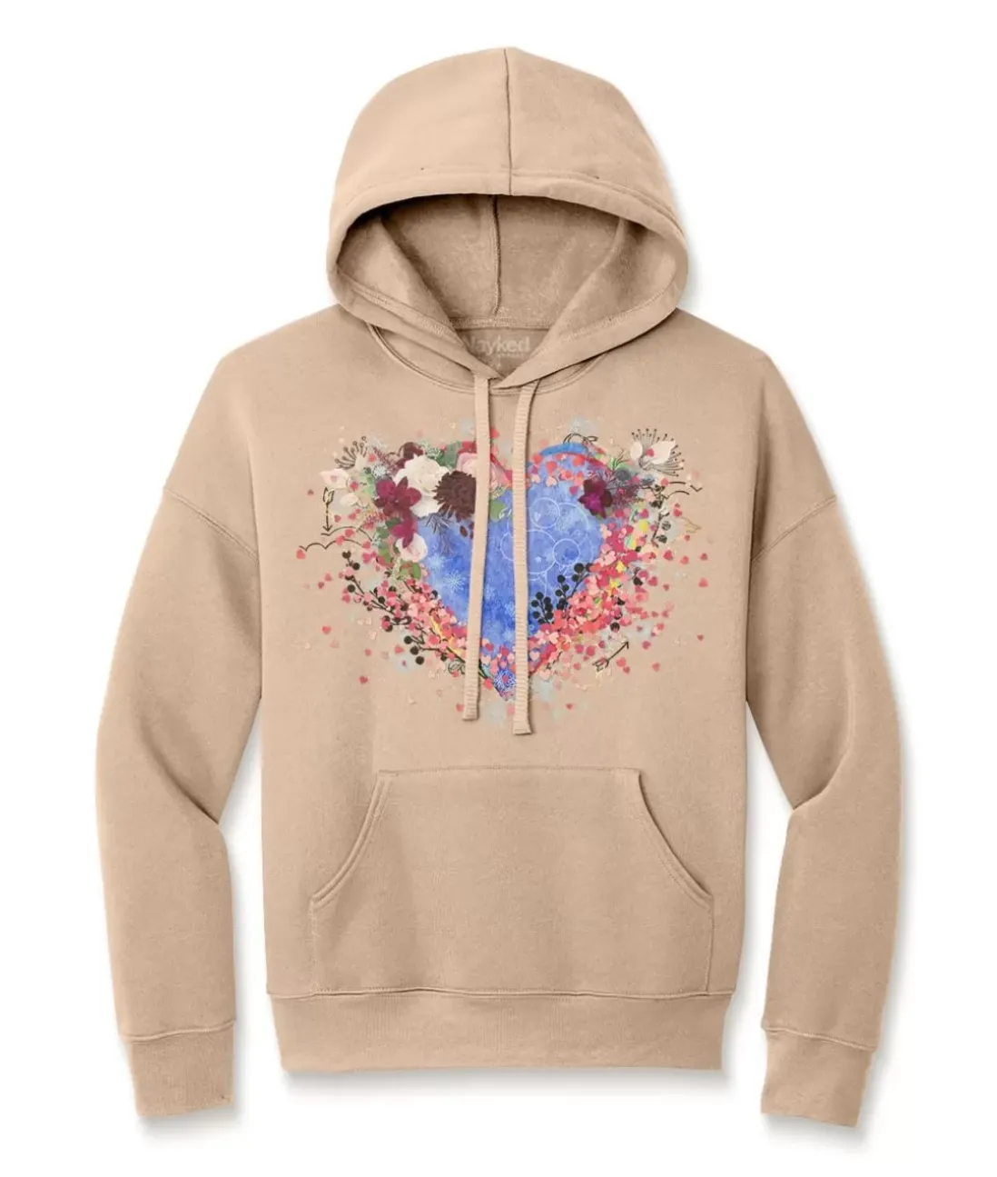 Women Nayked Apparel Hoodies & Sweatshirts>Women'S Ridiculously Soft Oversized Graphic Fleece Hoodie | Heart Art