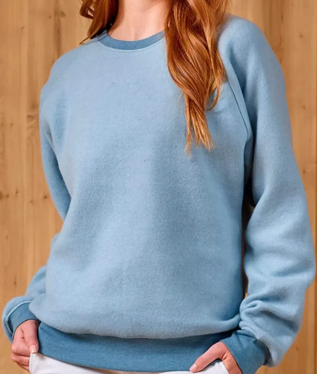 Women Nayked Apparel Athleisure>Women'S Ridiculously Soft Inside Out Crew Neck Pullover Sweatshirt