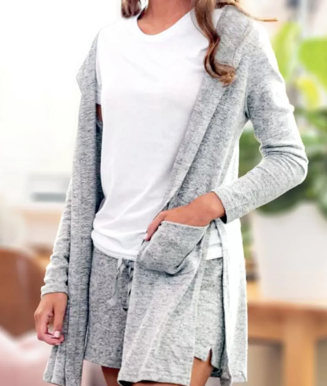 Women Nayked Apparel Tops>Women'S Ridiculously Soft Cuddle Fleece Lounge Cardigan