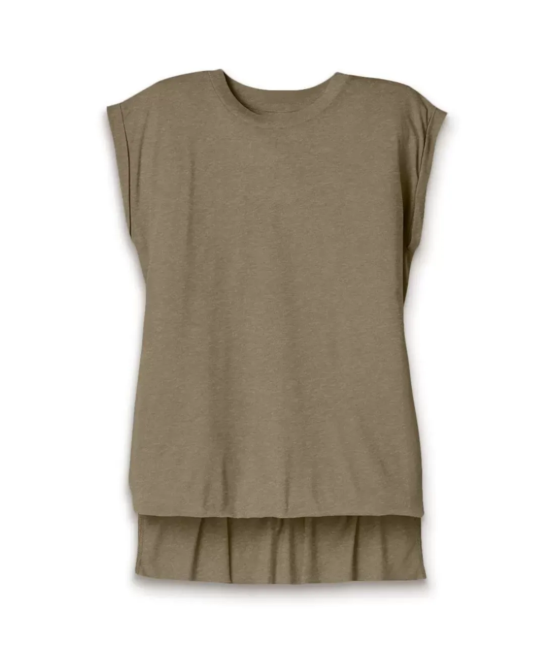 Women Nayked Apparel T-Shirts>Women'S Ridiculously Soft Flowy Rolled Cuffs Muscle Tee