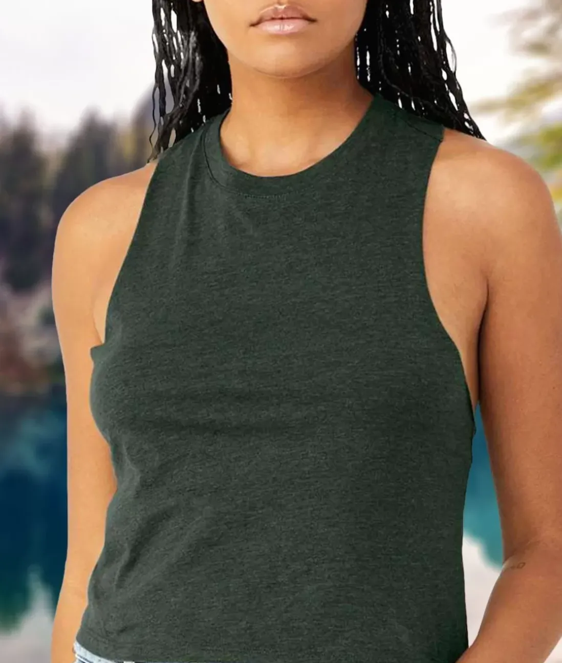 Women Nayked Apparel Tops>Women'S Ridiculously Soft Cropped Racerback Muscle Tank