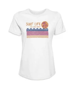 Women Nayked Apparel T-Shirts>Women'S Ridiculously Soft 100% Cotton Graphic Tee | Surf Life
