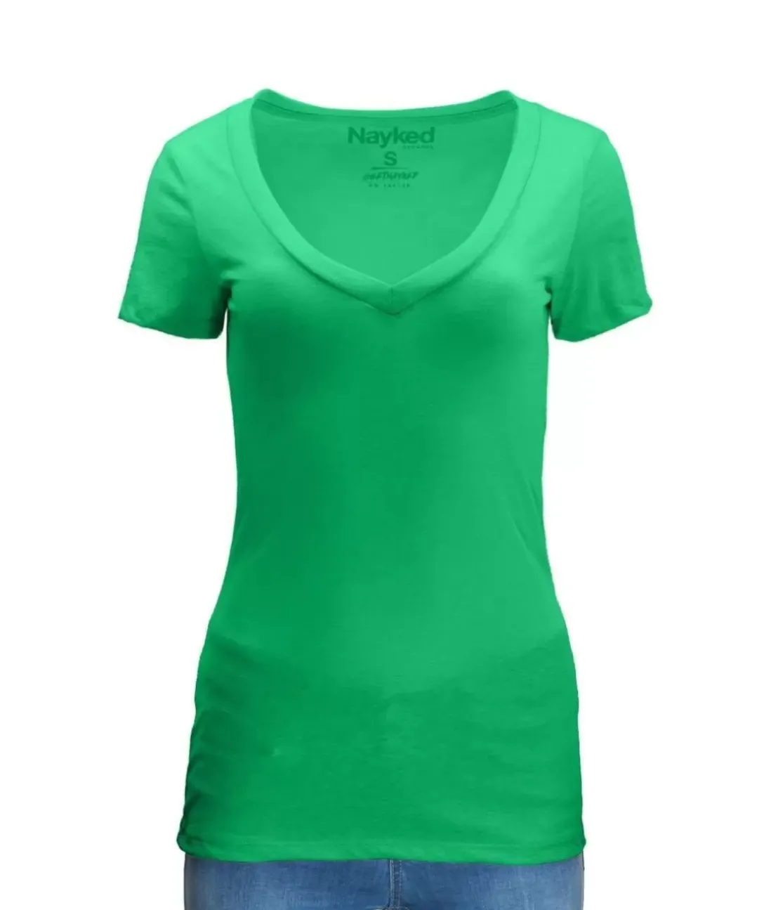 Women Nayked Apparel Tops>Women'S Ridiculously Soft Midweight V-Neck T-Shirt