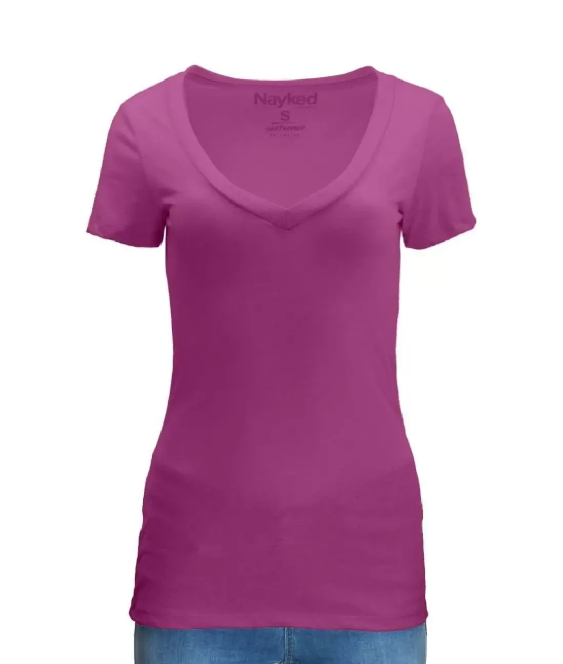 Women Nayked Apparel Tops>Women'S Ridiculously Soft Midweight V-Neck T-Shirt