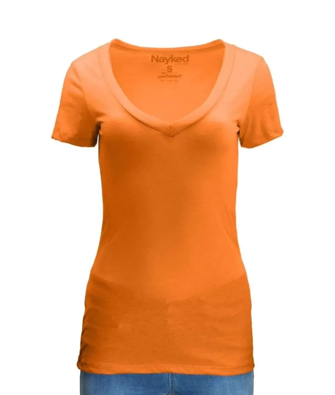 Women Nayked Apparel Tops>Women'S Ridiculously Soft Midweight V-Neck T-Shirt