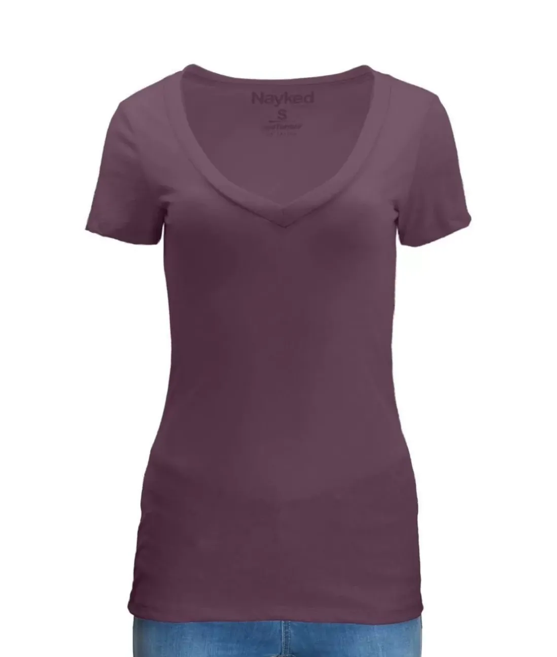 Women Nayked Apparel Tops>Women'S Ridiculously Soft Midweight V-Neck T-Shirt