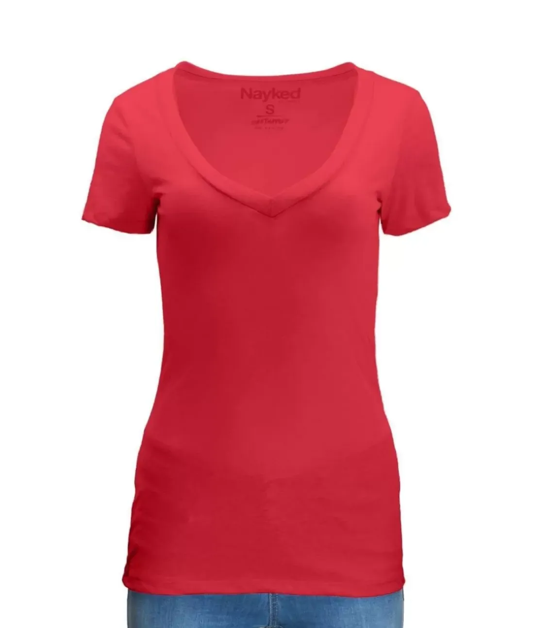 Women Nayked Apparel Tops>Women'S Ridiculously Soft Midweight V-Neck T-Shirt