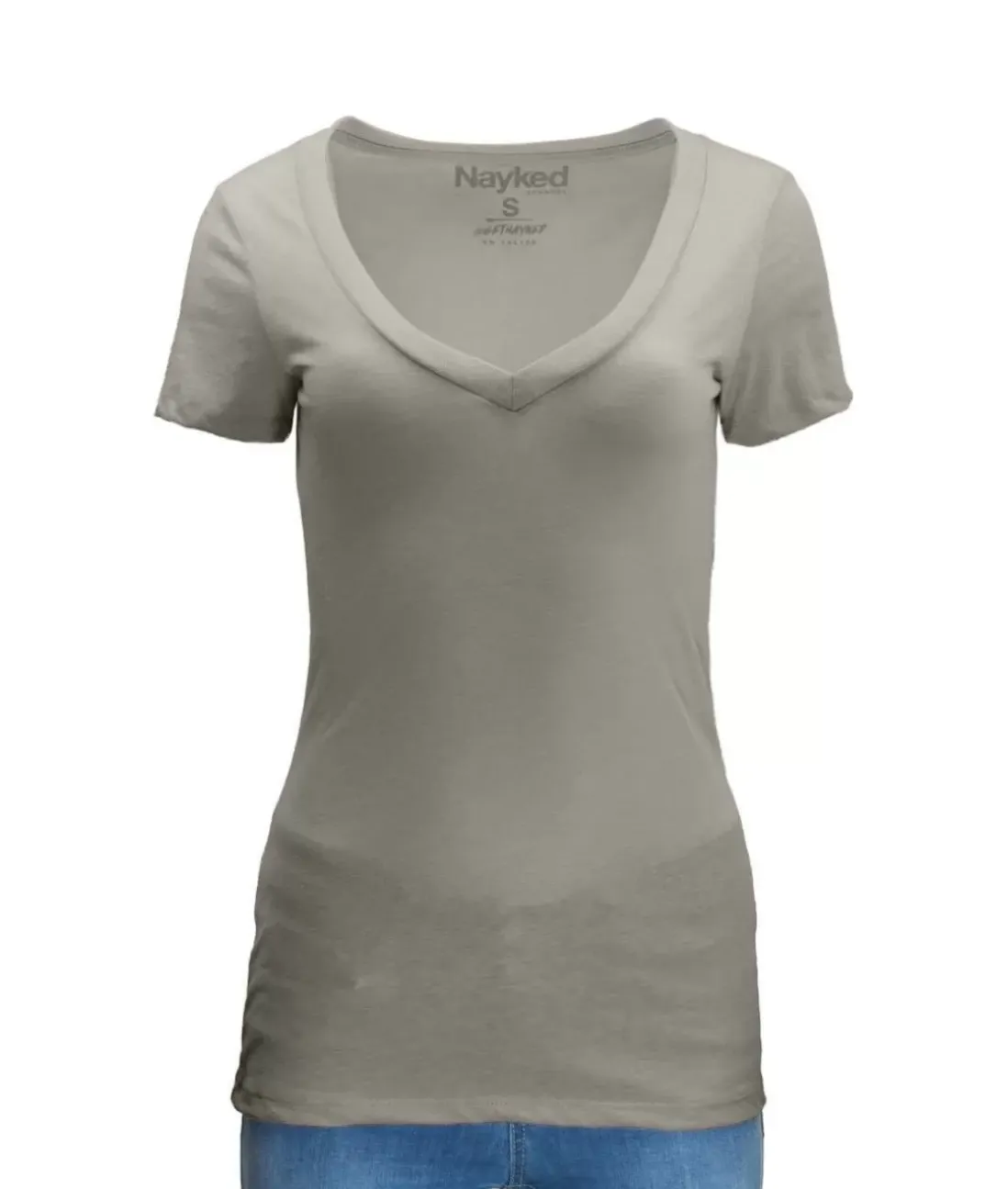 Women Nayked Apparel Tops>Women'S Ridiculously Soft Midweight V-Neck T-Shirt