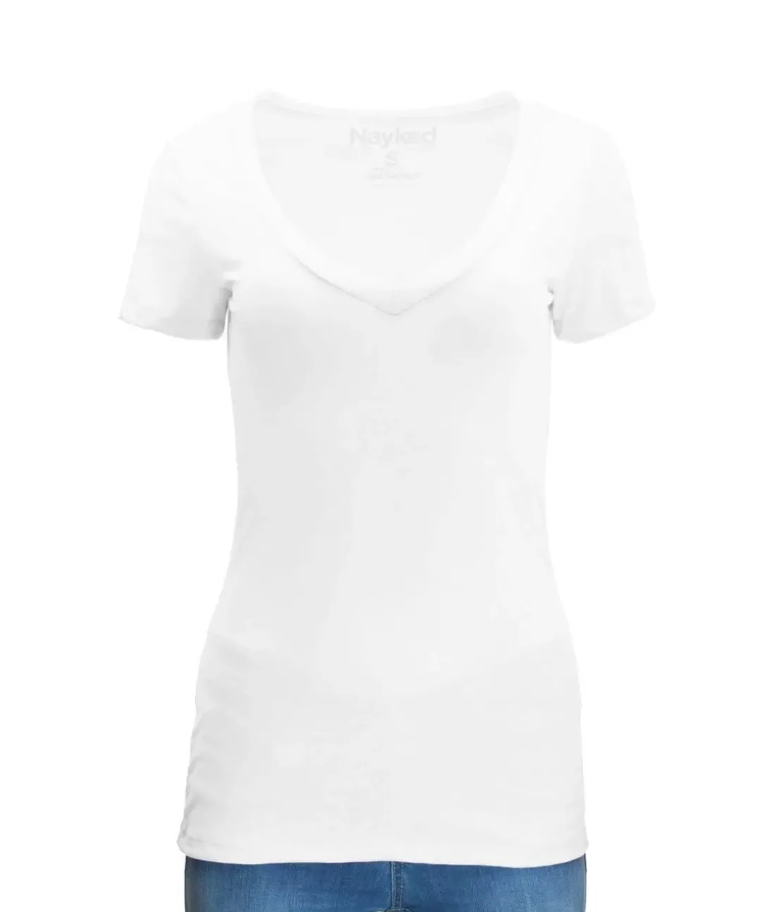 Women Nayked Apparel Tops>Women'S Ridiculously Soft Midweight V-Neck T-Shirt
