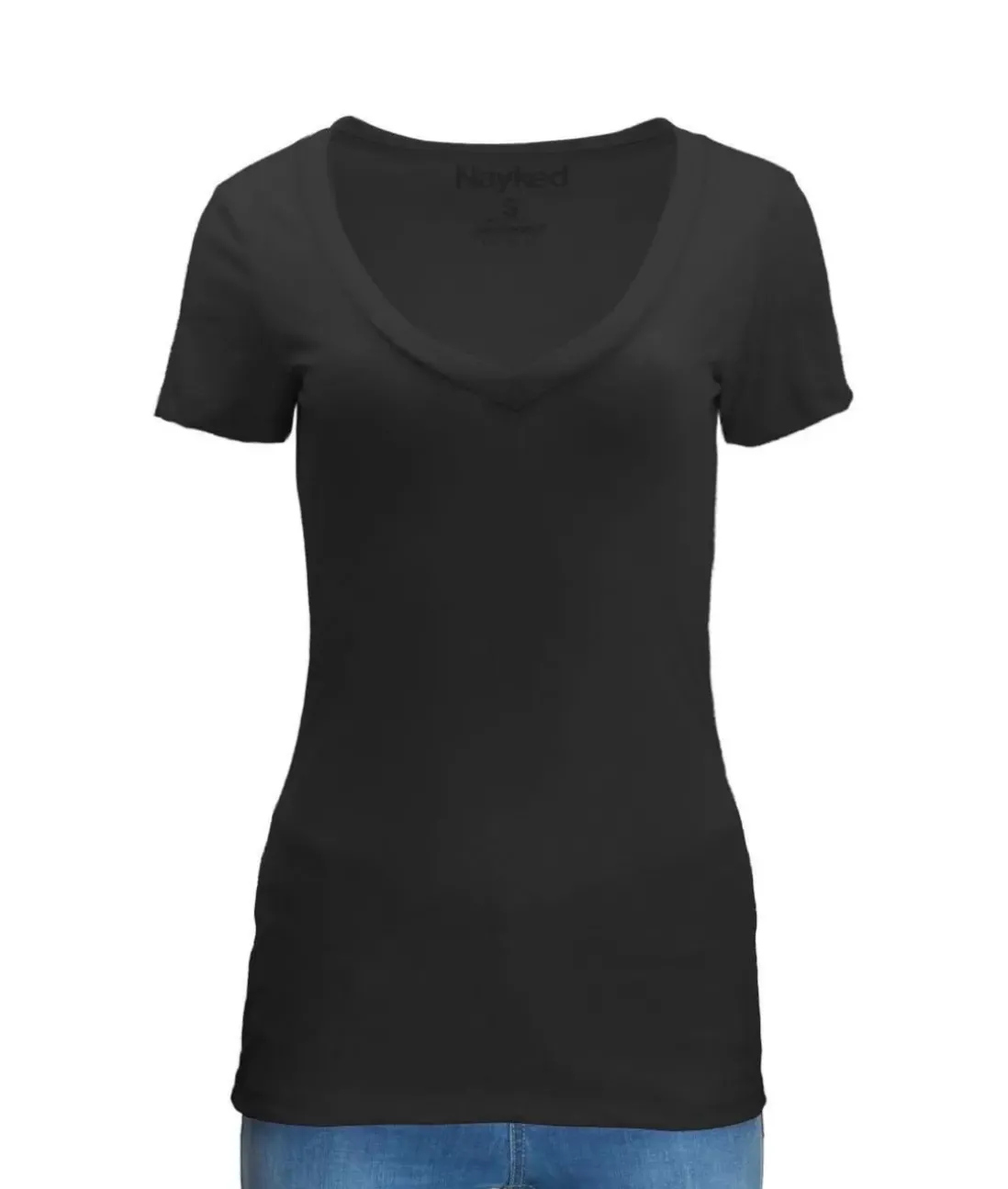 Women Nayked Apparel Tops>Women'S Ridiculously Soft Midweight V-Neck T-Shirt
