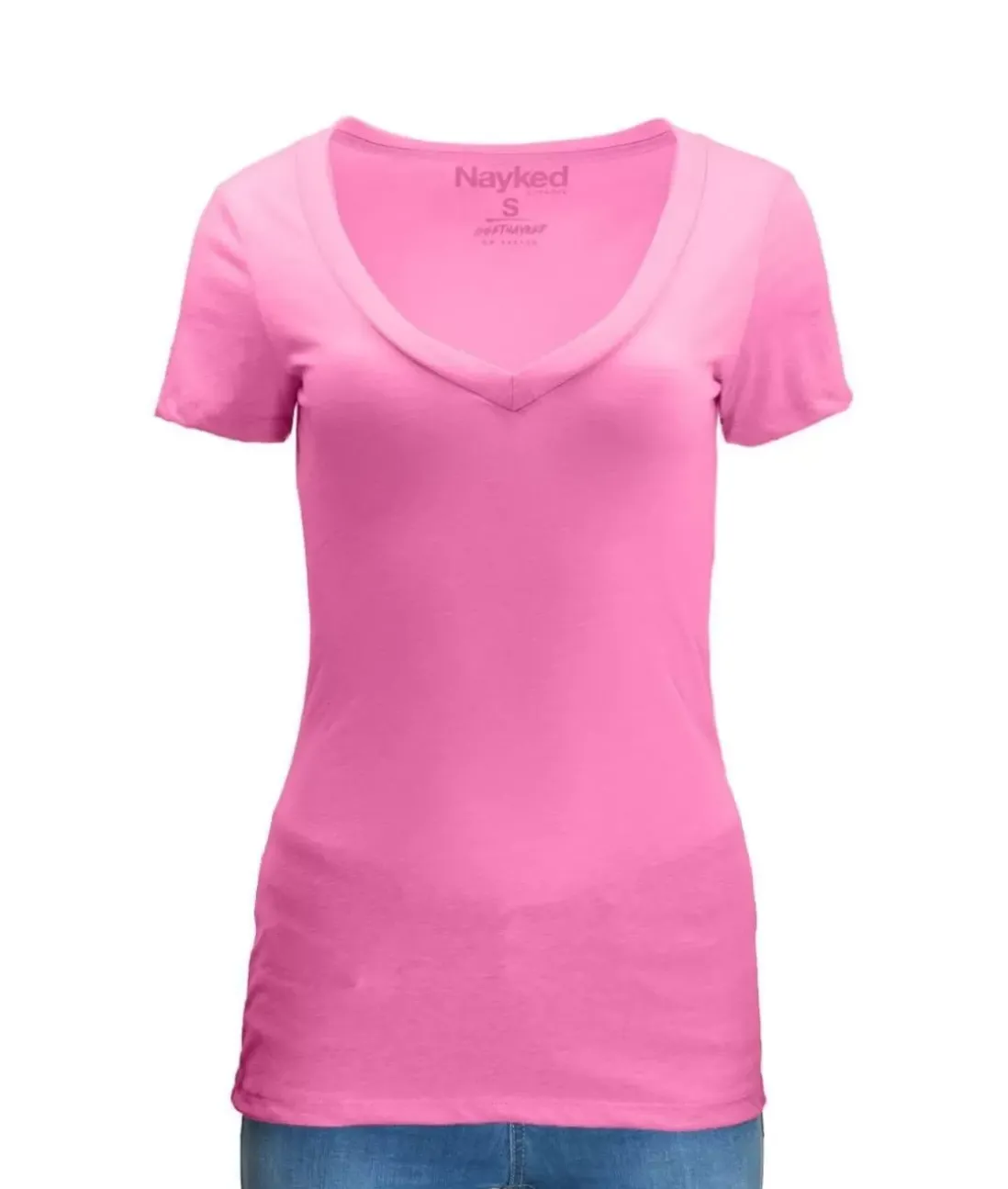 Women Nayked Apparel Tops>Women'S Ridiculously Soft Midweight V-Neck T-Shirt