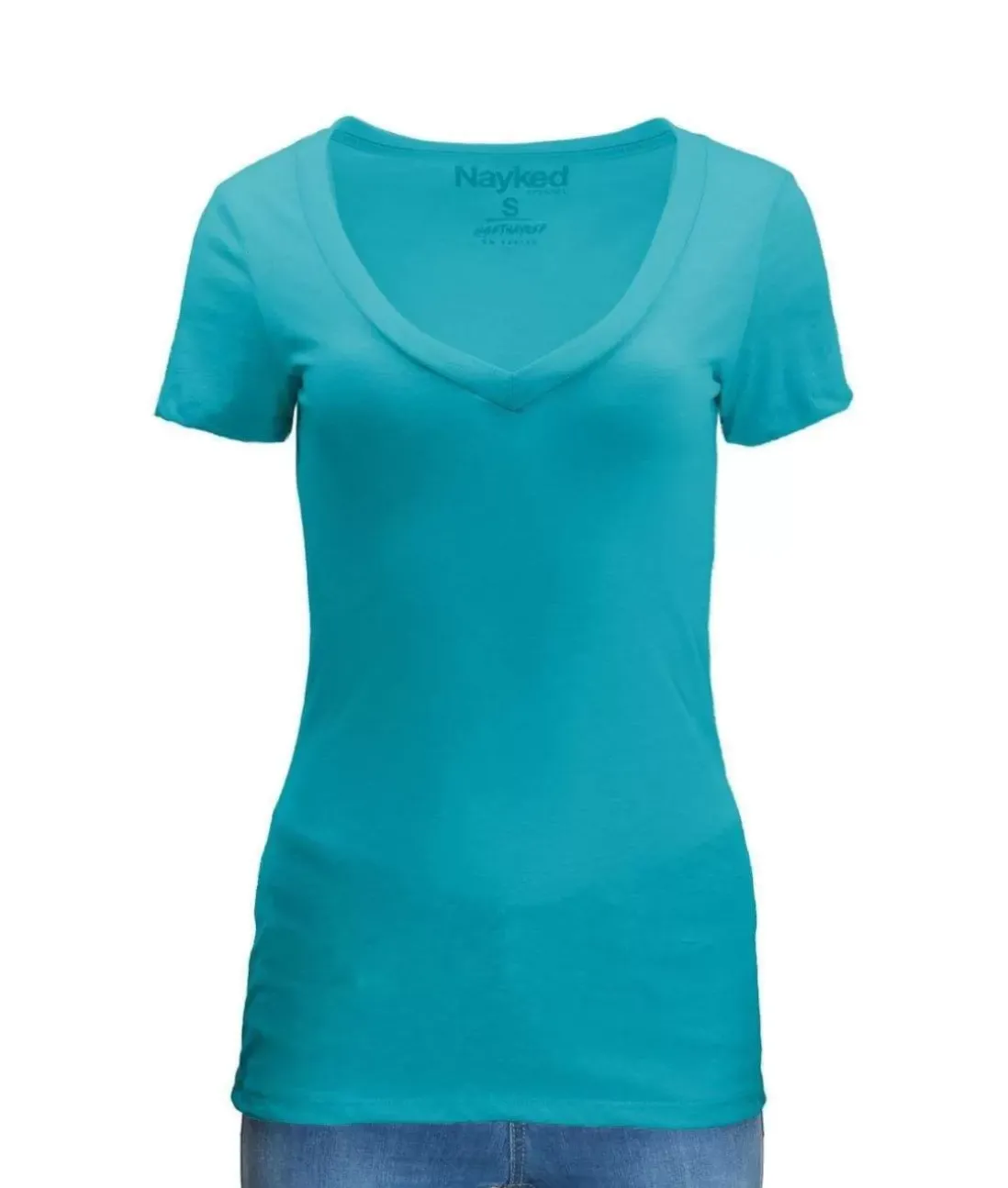 Women Nayked Apparel Tops>Women'S Ridiculously Soft Midweight V-Neck T-Shirt
